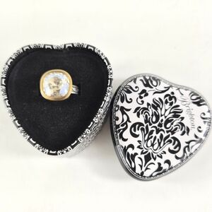 Sz 6 Brighton Venusian Collection Two Tone Crystal Solitaire Ring